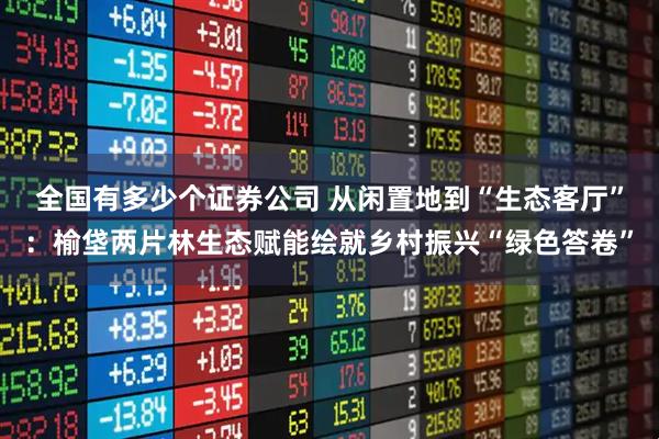 全国有多少个证券公司 从闲置地到“生态客厅”：榆垡两片林生态赋能绘就乡村振兴“绿色答卷”
